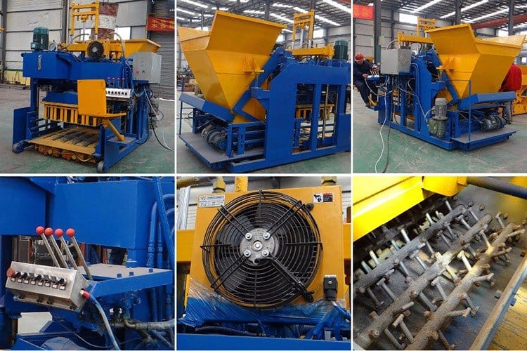 QTM 10-15M mobile Concrete Hollow brick machine detail 